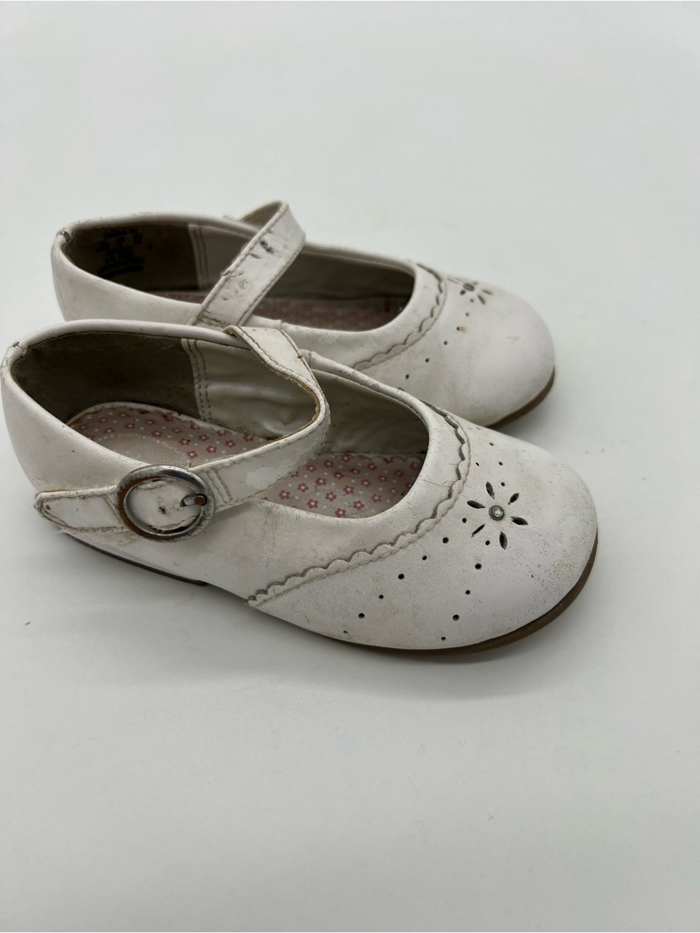 Stride Rite Baby Girls Toddler White Mary Jane Dress Sandals 6.5W